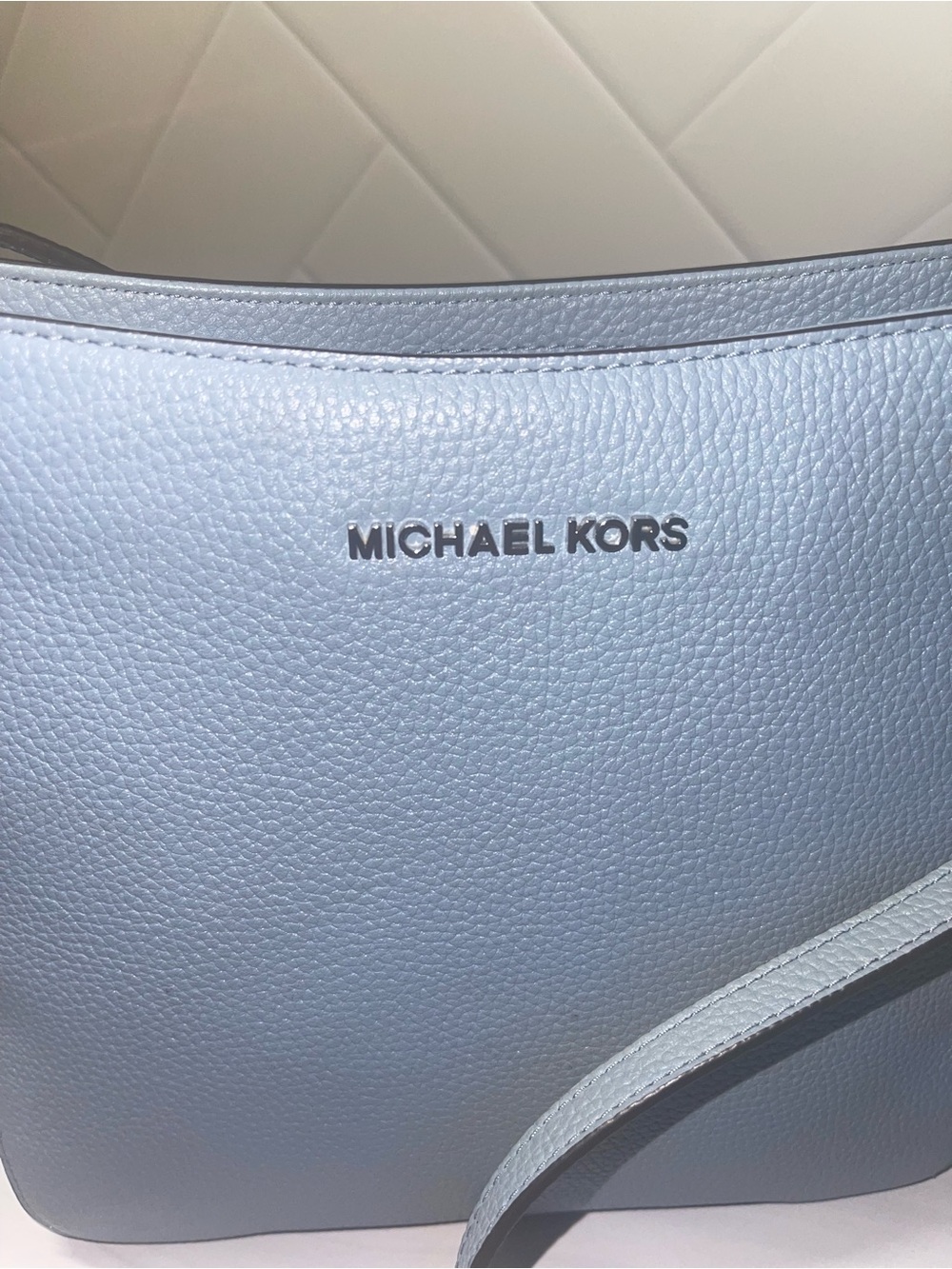 Michael Kors pebbled leather baby blue crossbody - gently used - Picture 2 of 12
